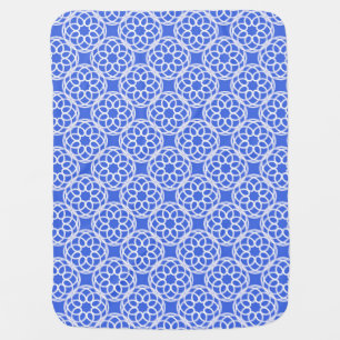 Blue White Geometric Seamless Pattern Baby Blanket