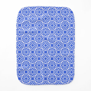 Blue White Geometric Seamless Pattern Baby Burp Cloth