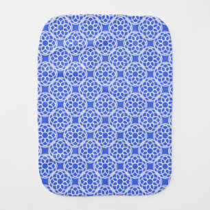 Blue White Geometric Seamless Pattern Baby Burp Cloth