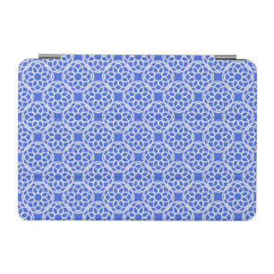 Blue White Geometric Seamless Pattern iPad Mini Cover