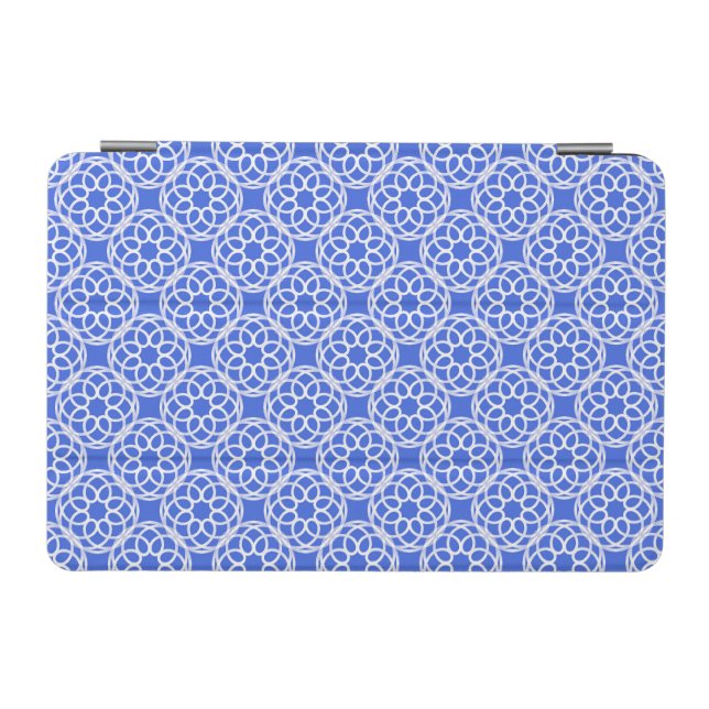 Blue White Geometric Seamless Pattern iPad Mini Cover (Horizontal)