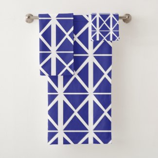 Blue White Geometric Triangle Pattern   