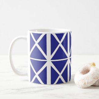 Blue White Geometric Triangle Pattern