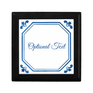 Blue & White Geometry & Flowers  Gift Box