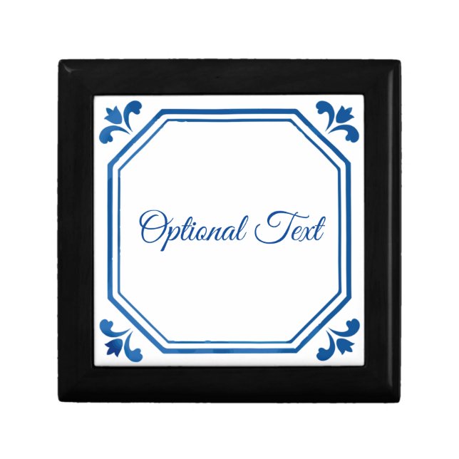 Blue & White Geometry & Flowers  Gift Box (Front)