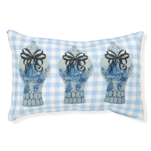 Blue White Ginger Jar Jars  Pet Bed (Front)