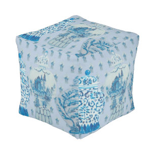 Blue & White Ginger Jars Pouf