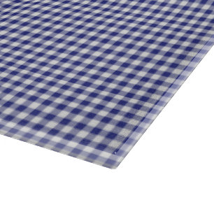 Blue-White Gingham-15 x 11 GLASS CUTTING BOARD