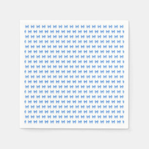 Blue-white gingham bow pattern napkins