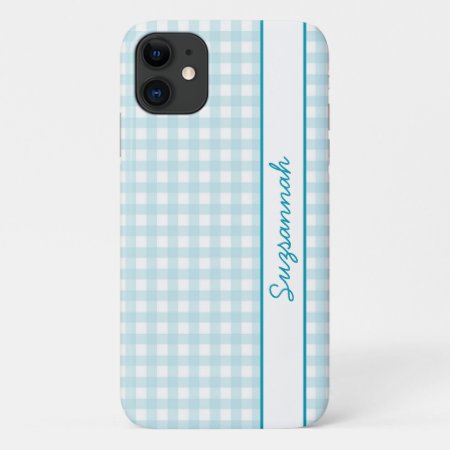 Blue White Gingham Check Custom Case-Mate