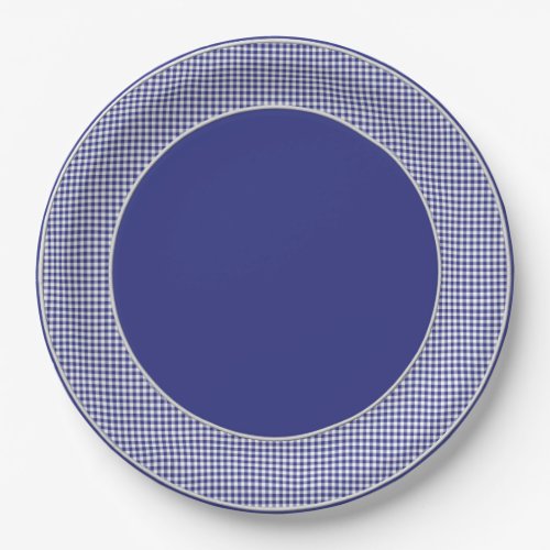 Blue_White Gingham_PAPER PARTY PLATES_2 Paper Plates