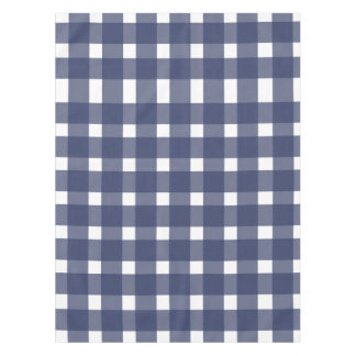 Blue White Gingham Pattern Tablecloth