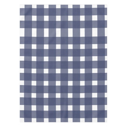 Blue White Gingham Pattern Tablecloth