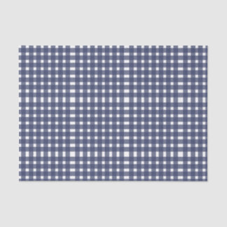 Blue White Gingham Pattern Tissue Paper