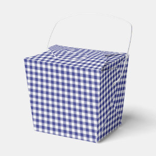 Blue-White Ginham-PARTY FAVOR BOX, take out Boxes