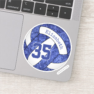 blue white girly volleyball school team colors sticker