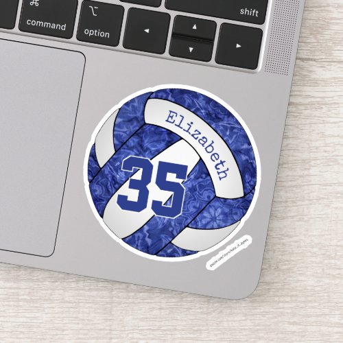 blue white girly volleyball school team colors sticker