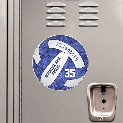 blue white girly volleyball team colors locker or car magnet