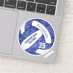 blue & white girly volleyball team colors sticker