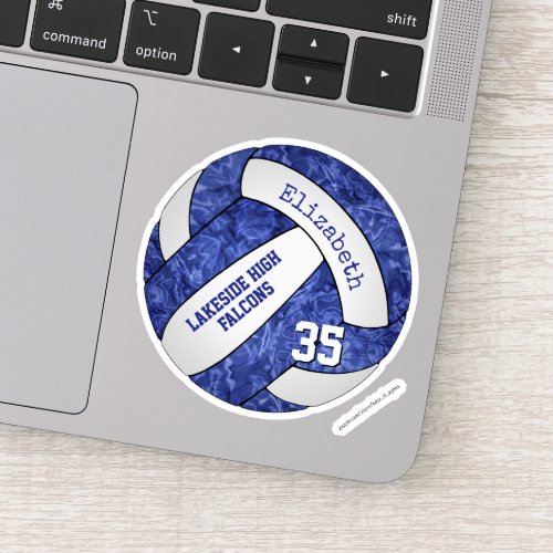 blue  white girly volleyball team colors sticker