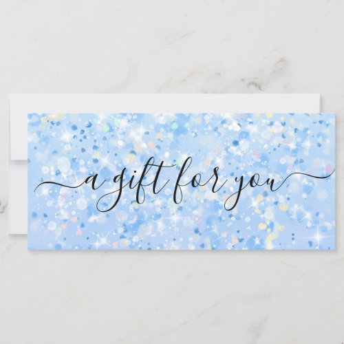 Blue White Glitter Business Gift Certificate