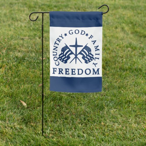 blue white God Family Country Freedom USA Garden Flag
