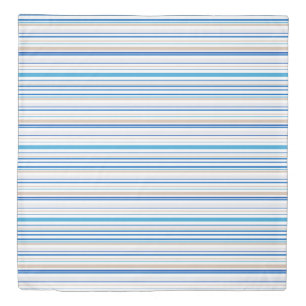 Blue White gold Beach coastal stripes Duvet Cover