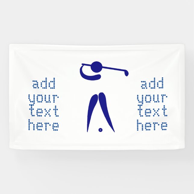 Blue White Golf Player Style Custom Sports Banner (Horizontal)