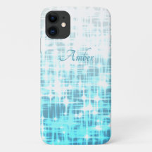Blue White Gradient Glow Sparkles Personalized
