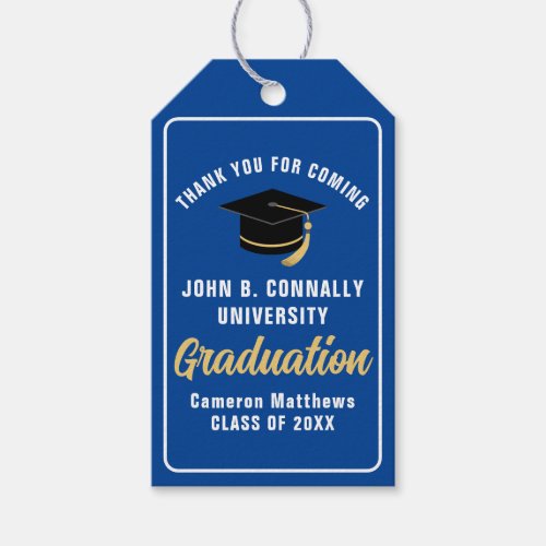 Blue White Graduate Custom 2024 Graduation Party Gift Tags