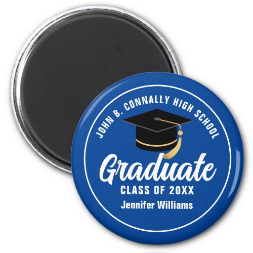 Blue White Graduate Custom 2024 Graduation Party Magnet