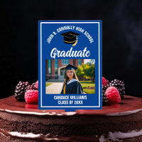 Blue White Graduation Custom Graduate Photo