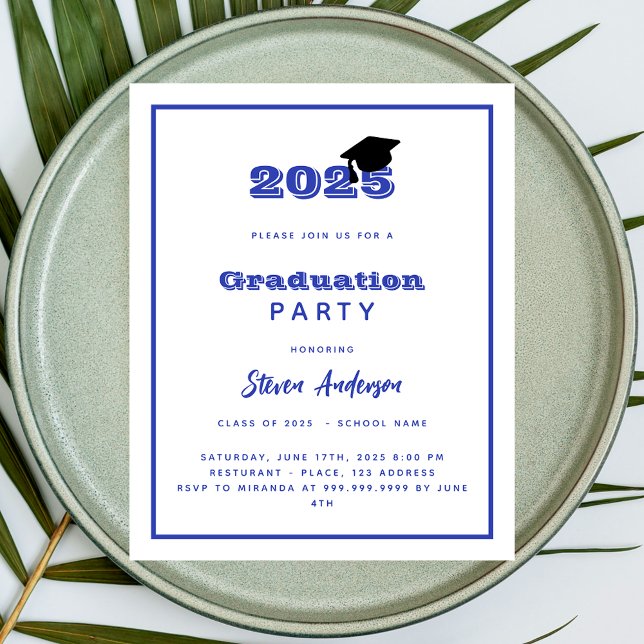 Blue white graduation party 2026 invitation (Creator Uploaded)