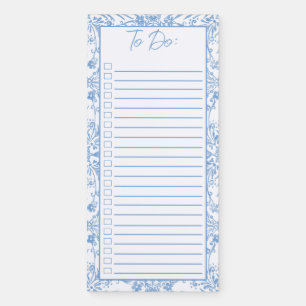 Blue & White Grandmillenial To Do List Magnetic Notepad