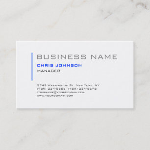 Blue & White Gray Charming Manager Business Card