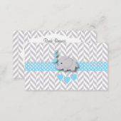 Blue White Gray Elephant Baby Shower Book Request Enclosure Card (Front/Back)