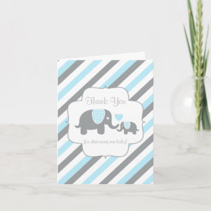 Blue, White Gray Stripe Elephant  Thank You