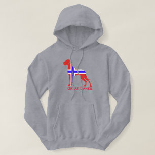 Blue white Great Dane Hoodie