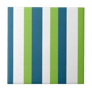 Blue White Green Vertical Stripes 
