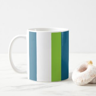 Blue White Green Vertical Stripes
