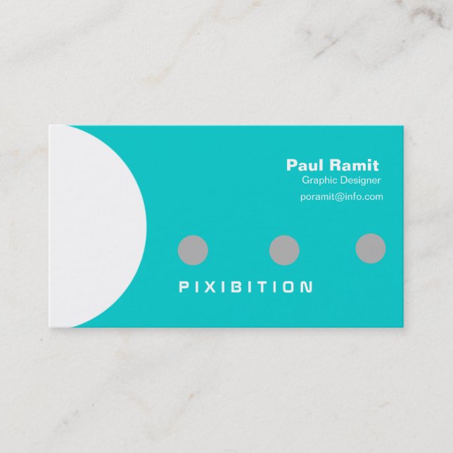 Blue White & Grey Dot Business Card (Front)