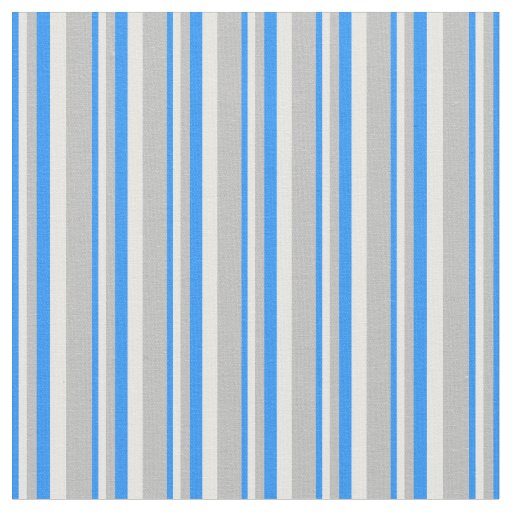 Blue, White & Grey Pattern Fabric
