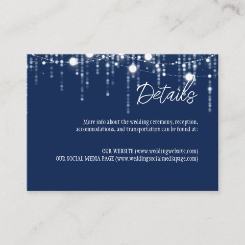 Blue  White Hanging Lights Enclosure Card