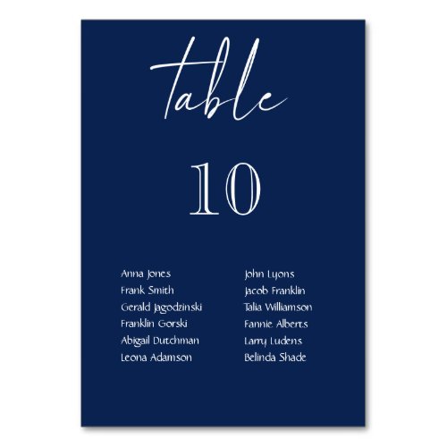 Blue  White Hanging Lights Personalized Wedding Table Number