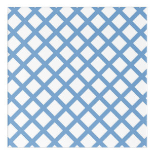 Blue White Harlequin Diamond Stripe Pattern Acrylic Print