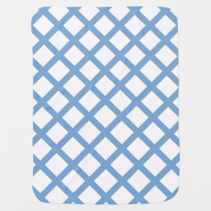Blue White Harlequin Diamond Stripe Pattern Baby Blanket