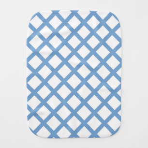 Blue White Harlequin Diamond Stripe Pattern Baby Burp Cloth