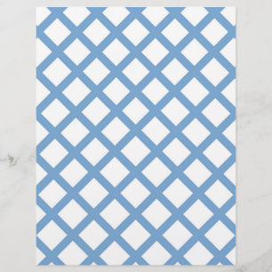 Blue White Harlequin Diamond Stripe Pattern Letterhead