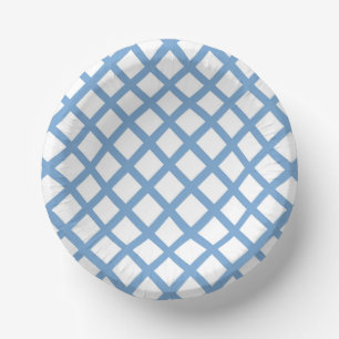 Blue White Harlequin Diamond Stripe Pattern Paper Bowls
