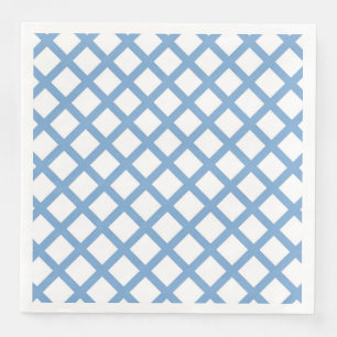 Blue White Harlequin Diamond Stripe Pattern Paper Dinner Napkins